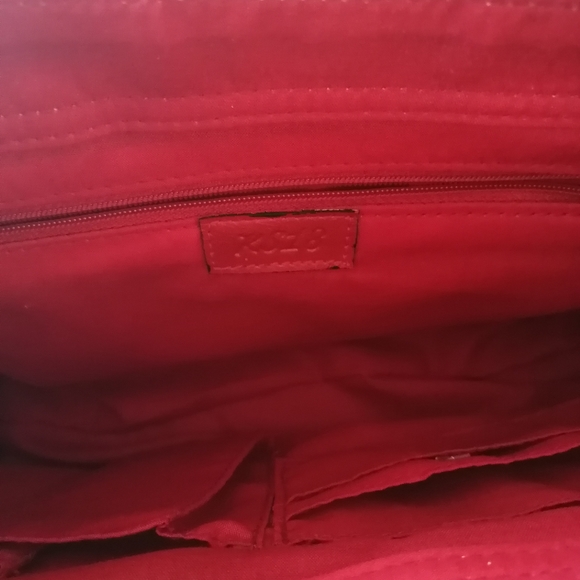 KS18 red and beige bag with long handle - Picture 3 of 4